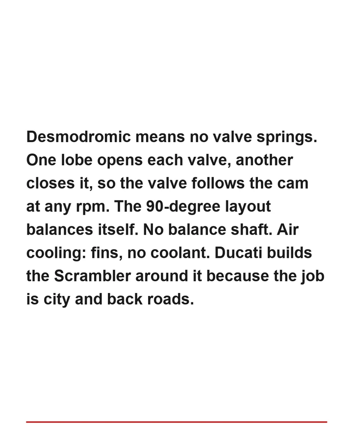 The air-cooled Desmo L-twin, slide 3 of 5
